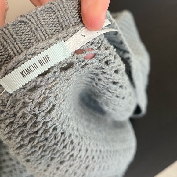 Kimchi Blue Loose Knit Open Cardigan - Drop Shoulder Grey - Picture 8 of 13